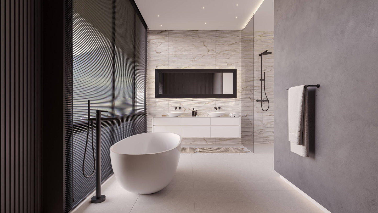 Satori Calacatta Novello 12-in x 24-in Glazed Ceramic Marble Look Wall Tile (1.93-sq. ft/ Piece)