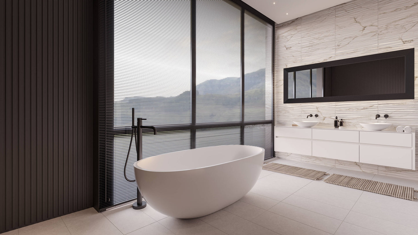 Satori Calacatta Novello 12-in x 24-in Glazed Ceramic Marble Look Wall Tile (1.93-sq. ft/ Piece)