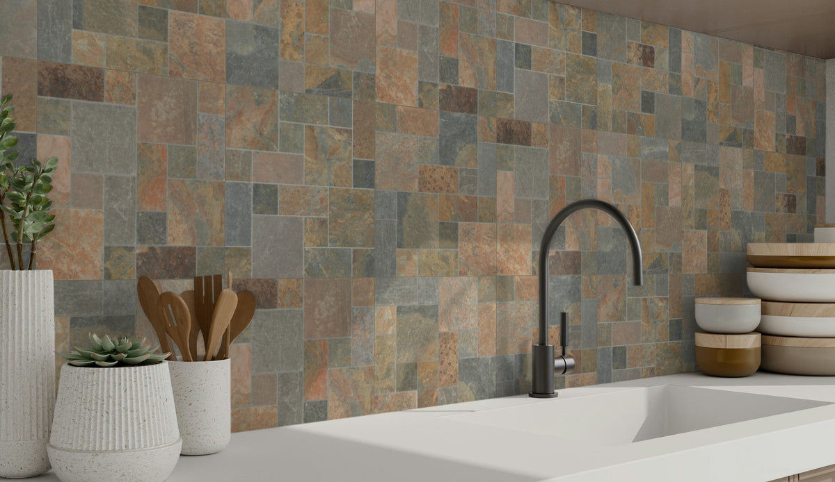 Satori Oxide 12-in x 12-in Natural Stone Mosaic Wall Tile (1-sq. ft/ Piece)