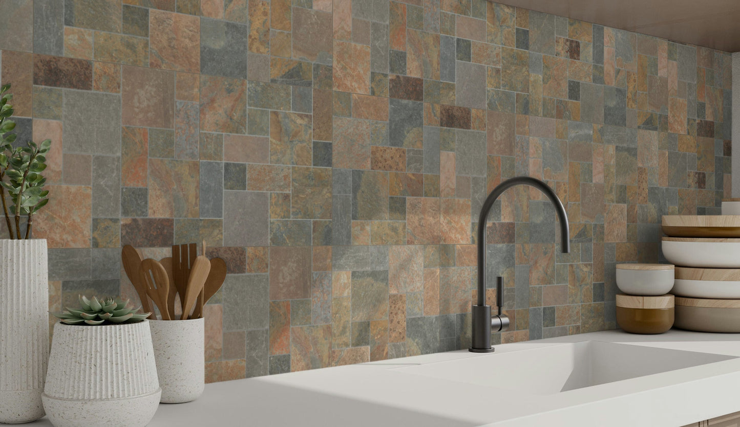 Satori Oxide 12-in x 12-in Natural Stone Mosaic Wall Tile (1-sq. ft/ Piece)
