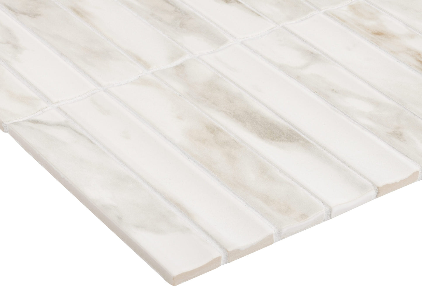 Satori Calacatta Lunar 11-in x 13-in Glazed Porcelain Marble Look Mosaic Wall Tile (0.84-sq. ft/ Piece)