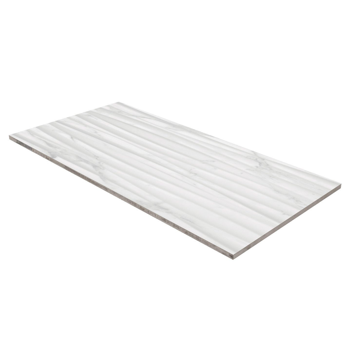 Satori Statuario Novello Motion 12-in x 24-in Glossy Ceramic Marble Look Wall Tile (1.93-sq. ft/ Piece)