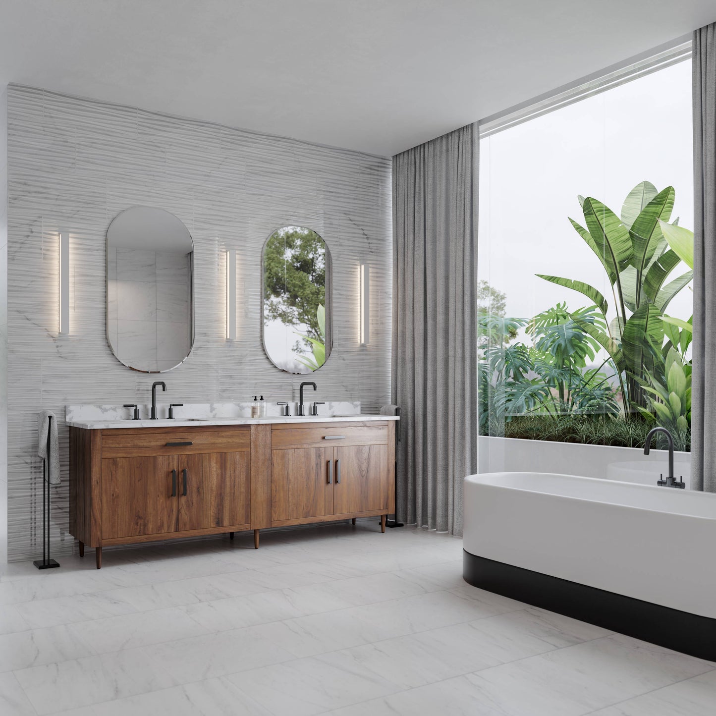 Satori Statuario Novello Motion 12-in x 24-in Glossy Ceramic Marble Look Wall Tile (1.93-sq. ft/ Piece)