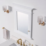 WELLFOR GRACE Solid Wood 26-in x 32-in Recessed Mount White Mirrored Soft Close Medicine Cabinet