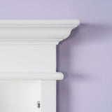 WELLFOR GRACE Solid Wood 48-in x 32-in Recessed Mount White Mirrored Soft Close Medicine Cabinet