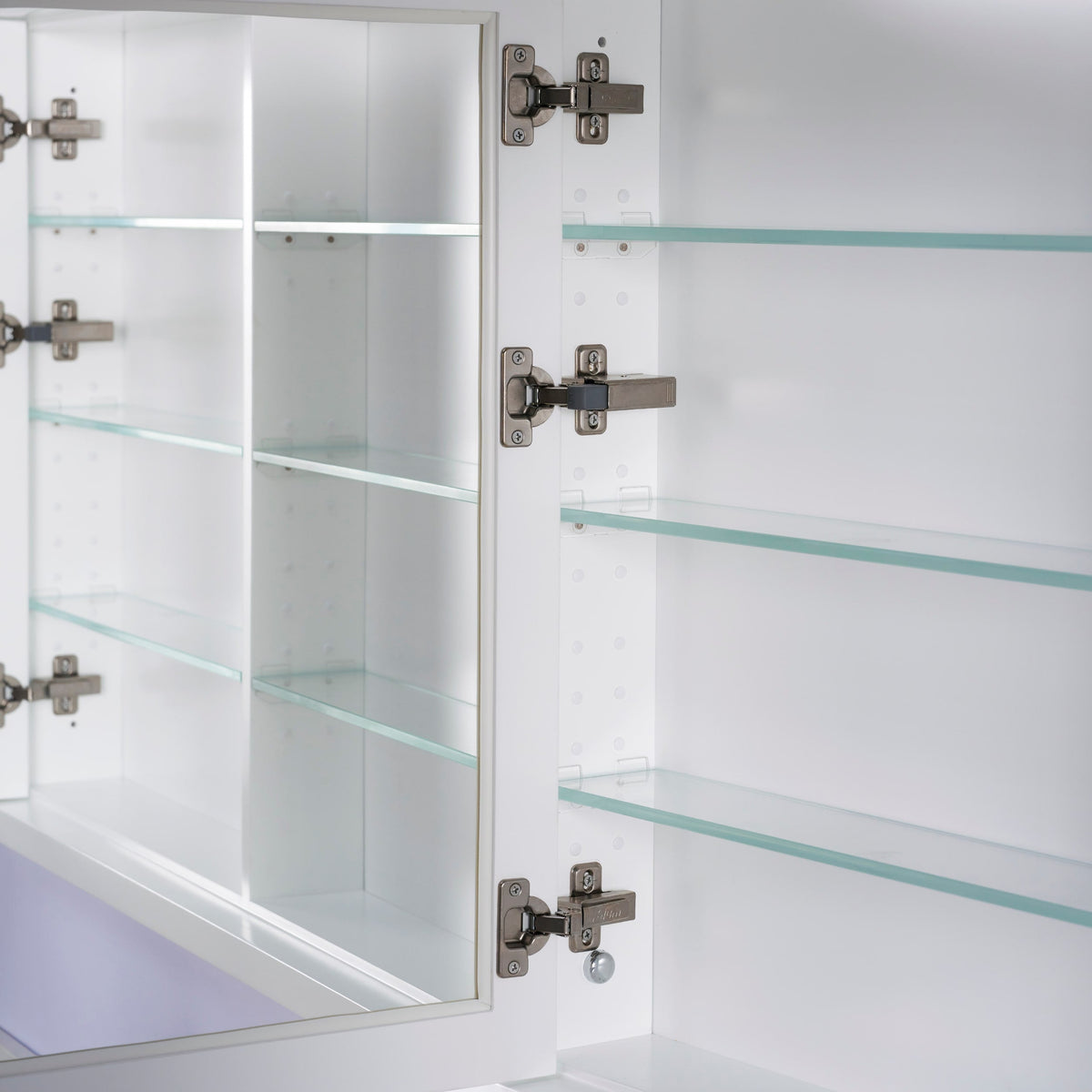 WELLFOR GRACE Solid Wood 48-in x 32-in Recessed Mount White Mirrored Soft Close Medicine Cabinet