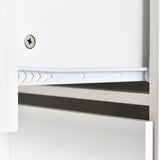 BABOOM White Mdf Base with Wood Top Rolling Kitchen Island (29.5-in x 52.7-in x 36.81-in)