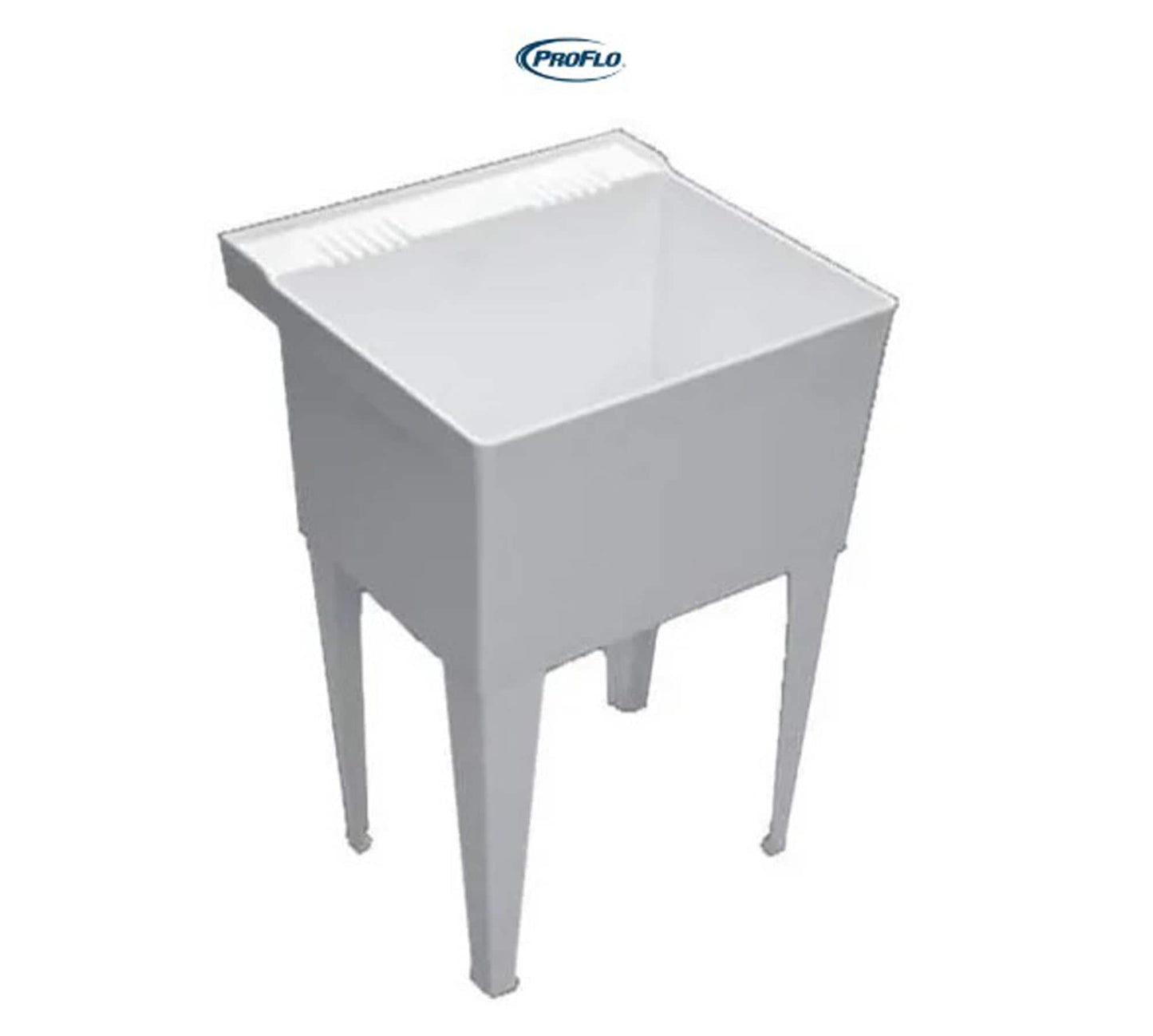 PROFLO Freestanding Laundry Sink - 1-Basin, 21.5-in x 23-in, White