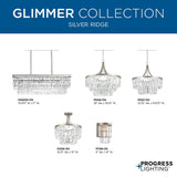 Progress Lighting Glimmer 6-Light Antique Bronze Transitional Tinted Glass Tiered Large Hanging Pendant Light