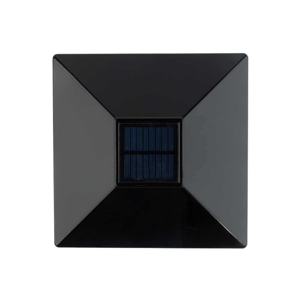 Deckorators 6-in x 6-in 2.4-Lumen 1-Watt Black Solar LED Outdoor Post Cap Light (6500 K)