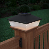 Deckorators 6-in x 6-in 2.4-Lumen 1-Watt Black Solar LED Outdoor Post Cap Light (6500 K)