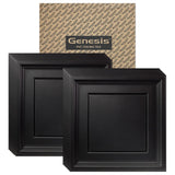 Genesis 2-ft x 2-ft Icon Coffer Black PVC Drop Ceiling Tile (1-Pack, 4-sq ft / Case)