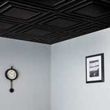 Genesis 2-ft x 2-ft Icon Relief Black PVC Drop Ceiling Tile (1-Pack, 4-sq ft / Case)