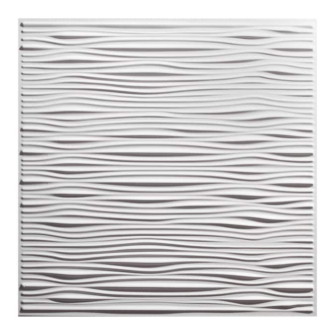 Genesis 2-ft x 2-ft Drifts White PVC Drop Ceiling Tile (1-Pack, 4-sq ft / Case)