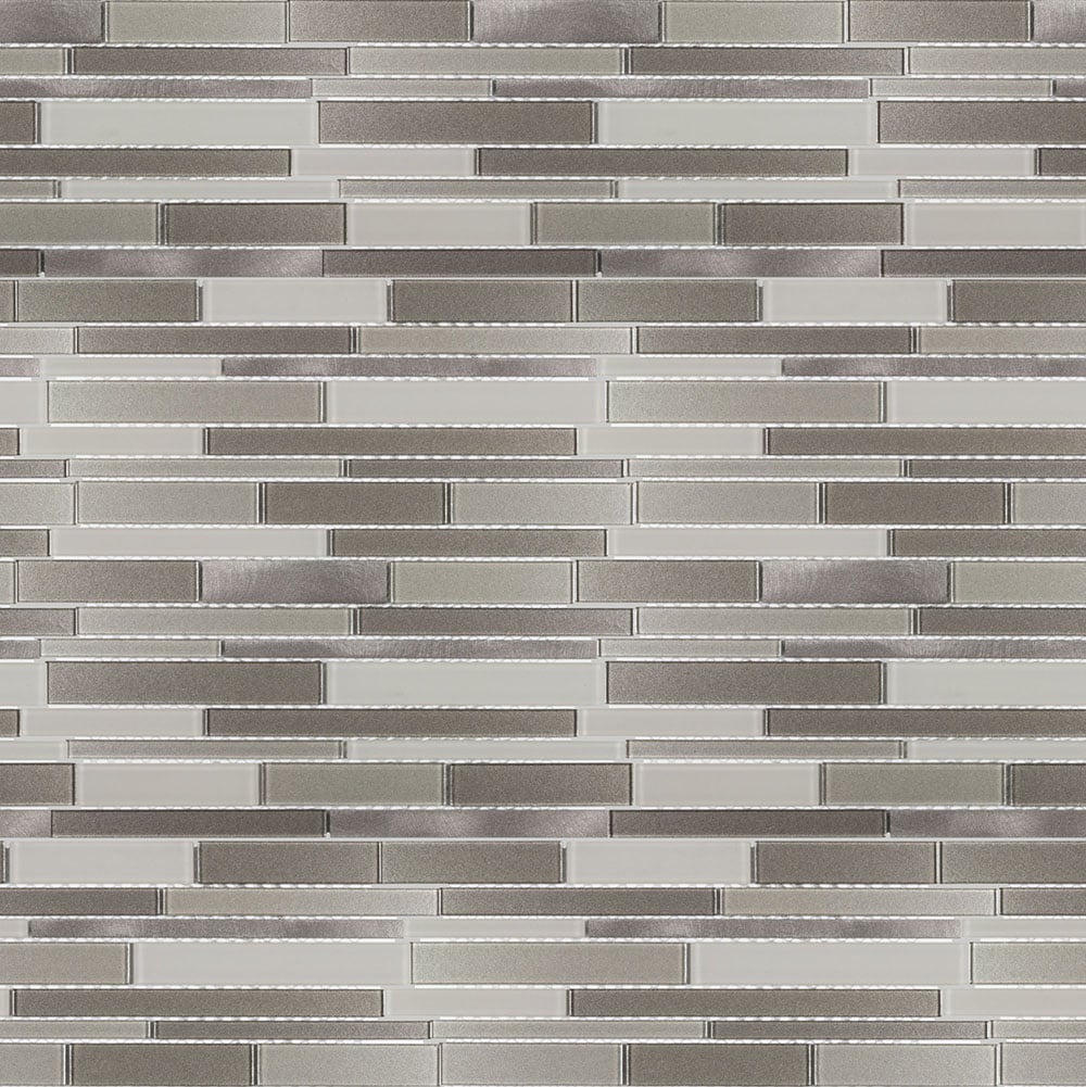 Elida Ceramica Coquina Ridge 12-in x 12-in Multi-Finish Glass/Metal Linear Mosaic Wall Tile