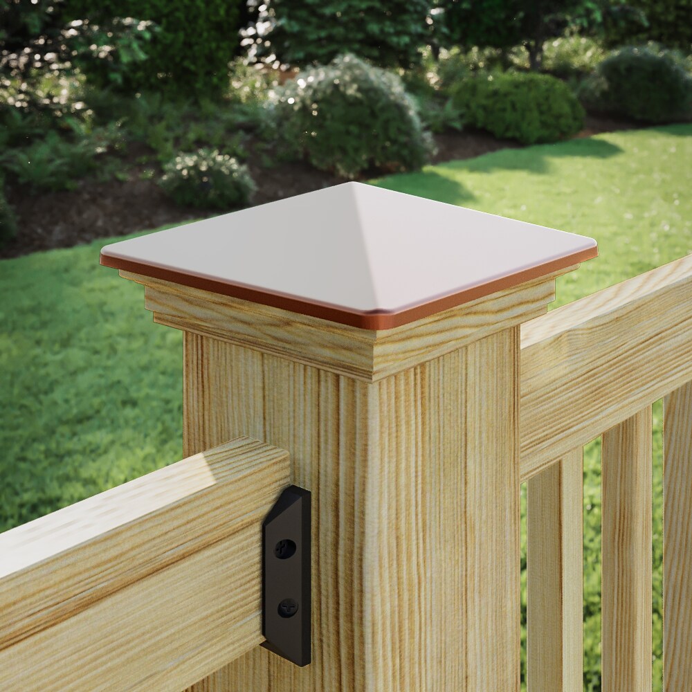 Deckorators 6-in x 6-in High Point Copper Plastic Pine Deck Post Cap