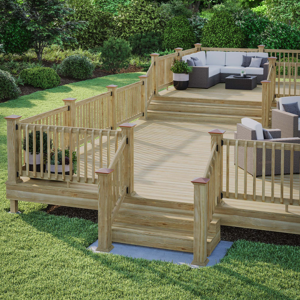 Deckorators 6-in x 6-in High Point Copper Plastic Pine Deck Post Cap