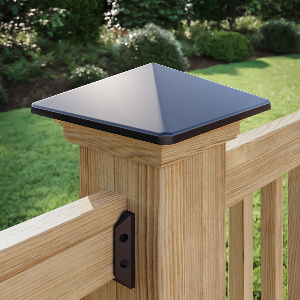 Deckorators 6-in x 6-in Black Plastic Cedar Deck Post Cap