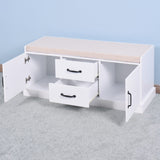 Yiekholo Casual White Accent Bench with Storage Bench 46-in x 18.3-in x 7-in