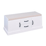 Yiekholo Casual White Accent Bench with Storage Bench 46-in x 18.3-in x 7-in