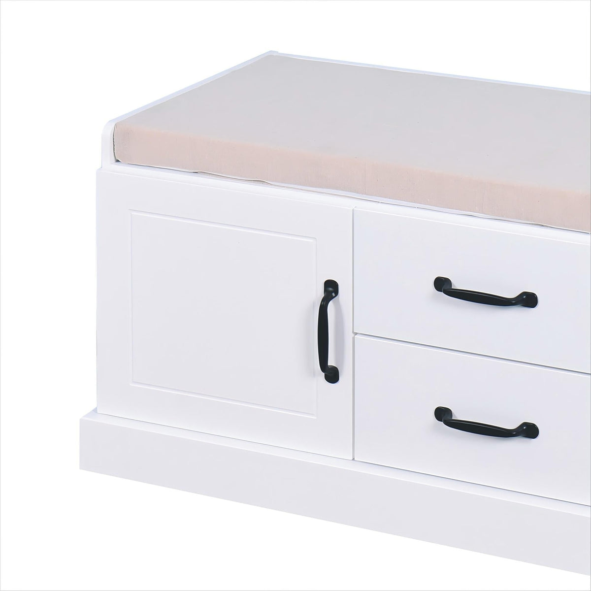 Yiekholo Casual White Accent Bench with Storage Bench 46-in x 18.3-in x 7-in