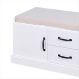 Yiekholo Casual White Accent Bench with Storage Bench 46-in x 18.3-in x 7-in