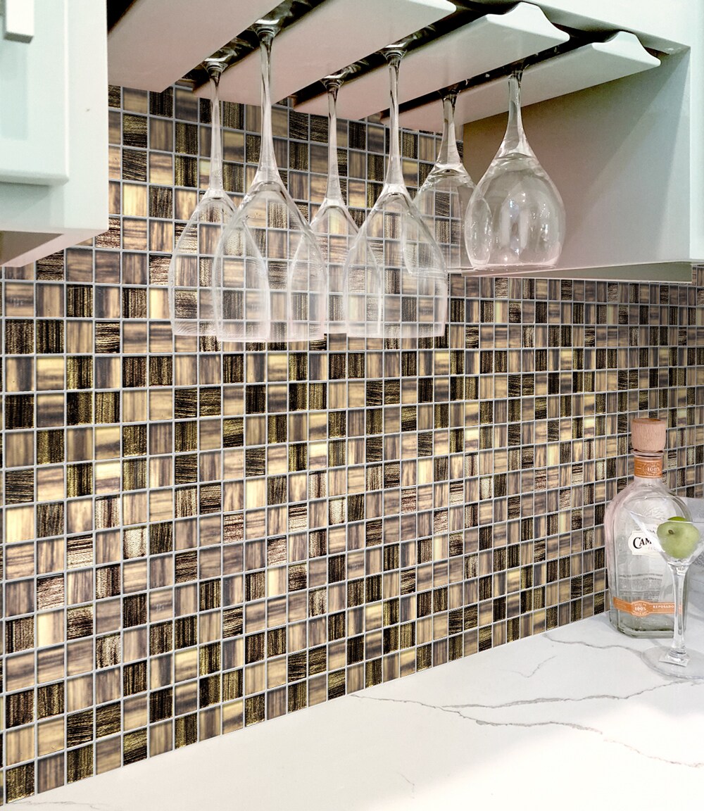 Apollo Tile Nirvana Brown 12-in x 12-in Polished Glass Uniform Squares Floor and Wall Tile (4.43-sq. ft/ Carton)
