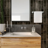 Apollo Tile Antiek Black 3-in x 8-in Glossy Ceramic Brick Patterned Floor and Wall Tile (5.38-sq. ft/ Carton)