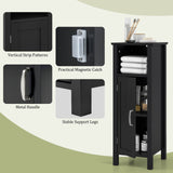 WELLFOR 12-in x 31.5-in x 12-in Black Freestanding Corner Linen Cabinet