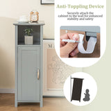 WELLFOR 12-in x 31.5-in x 12-in Gray Freestanding Corner Linen Cabinet
