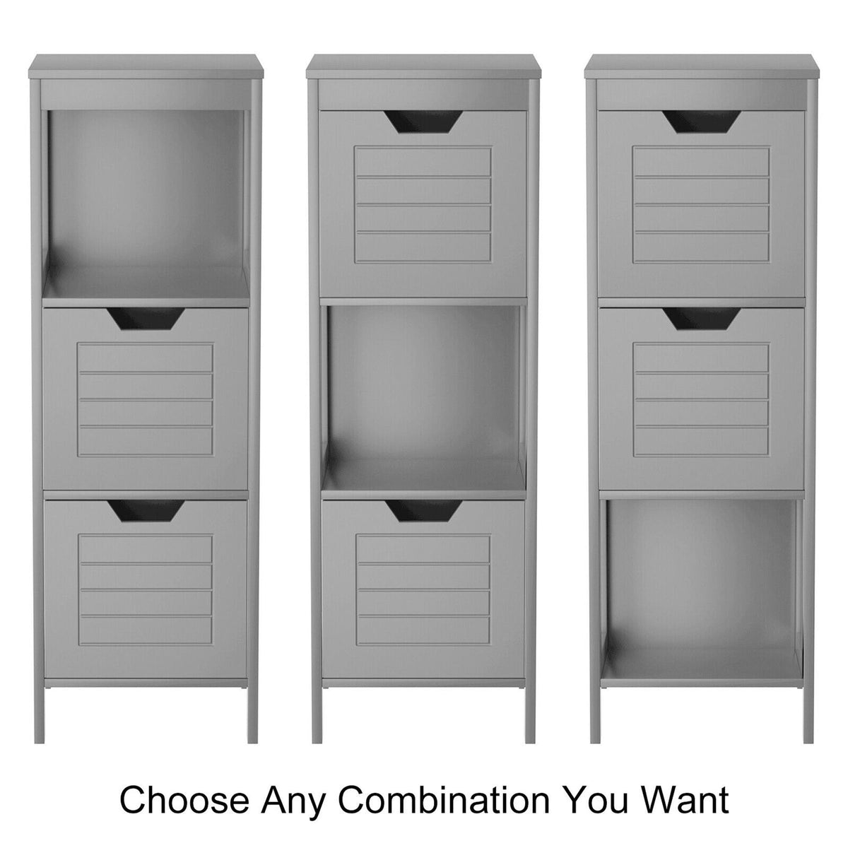 WELLFOR 12-in x 35-in x 11-in Gray Freestanding Corner Linen Cabinet