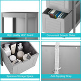 WELLFOR 12-in x 35-in x 11-in Gray Freestanding Corner Linen Cabinet