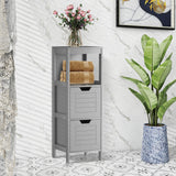 WELLFOR 12-in x 35-in x 11-in Gray Freestanding Corner Linen Cabinet