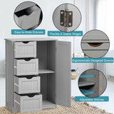 WELLFOR 22-in x 32-in x 12-in Gray Freestanding Linen Cabinet