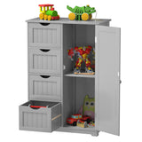 WELLFOR 22-in x 32-in x 12-in Gray Freestanding Linen Cabinet