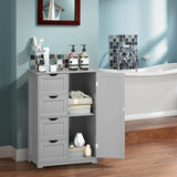 WELLFOR 22-in x 32-in x 12-in Gray Freestanding Linen Cabinet