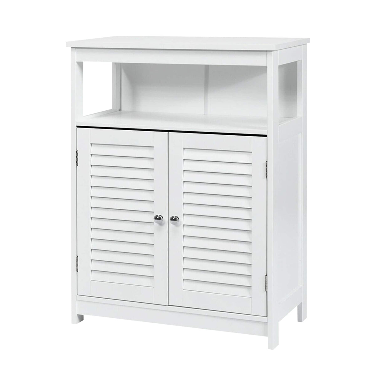 WELLFOR 23.5-in x 31.5-in x 12-in White Freestanding Linen Cabinet