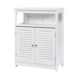 WELLFOR 23.5-in x 31.5-in x 12-in White Freestanding Linen Cabinet