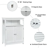 WELLFOR 23.5-in x 31.5-in x 12-in White Freestanding Linen Cabinet