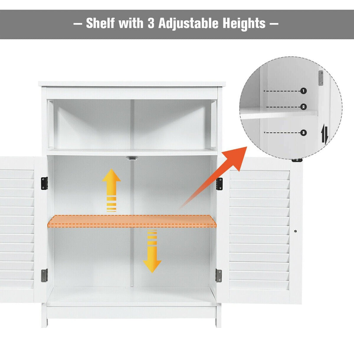 WELLFOR 23.5-in x 31.5-in x 12-in White Freestanding Linen Cabinet