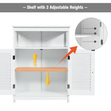 WELLFOR 23.5-in x 31.5-in x 12-in White Freestanding Linen Cabinet