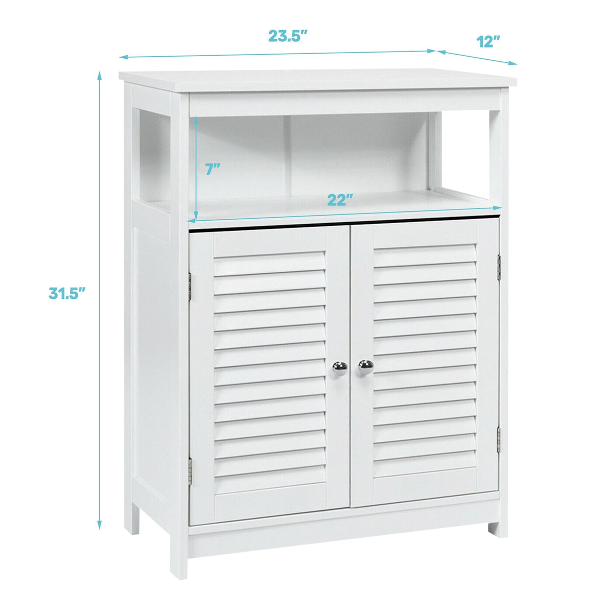 WELLFOR 23.5-in x 31.5-in x 12-in White Freestanding Linen Cabinet