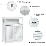 WELLFOR 23.5-in x 31.5-in x 12-in White Freestanding Linen Cabinet