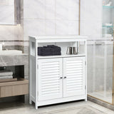 WELLFOR 23.5-in x 31.5-in x 12-in White Freestanding Linen Cabinet