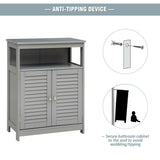 WELLFOR 23.5-in x 31.5-in x 12-in Gray Freestanding Linen Cabinet