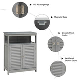WELLFOR 23.5-in x 31.5-in x 12-in Gray Freestanding Linen Cabinet