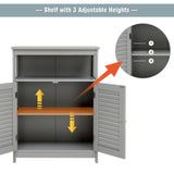 WELLFOR 23.5-in x 31.5-in x 12-in Gray Freestanding Linen Cabinet