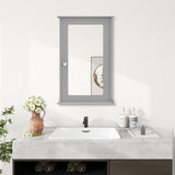 WELLFOR 13.5-in x 21-in Surface Mount Gray Mirrored Medicine Cabinet