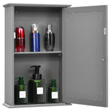 WELLFOR 13.5-in x 21-in Surface Mount Gray Mirrored Medicine Cabinet