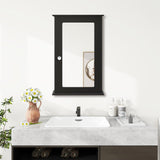 WELLFOR 13.5-in x 21-in Surface Mount Brown Mirrored Medicine Cabinet